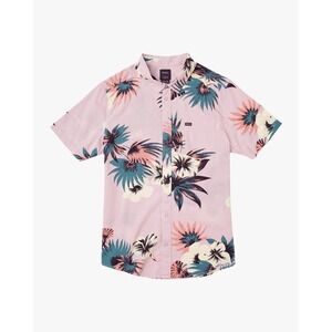 RVCA Mens Romeo Floral Button Up Shirt‎ Short Sleeve Tropical Summer Casual M